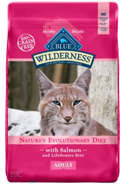 Blue Buffalo Wilderness Grain Free Salmon High Protein Recipe Dry Cat Food