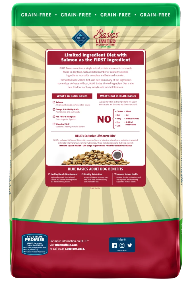 Blue Buffalo Basics Grain Free Adult Salmon & Potato Recipe Dry Dog Food - Image 2