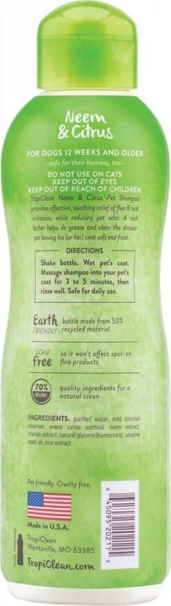 TropiClean Neem & Citrus Flea & Tick Relief Shampoo For Dogs