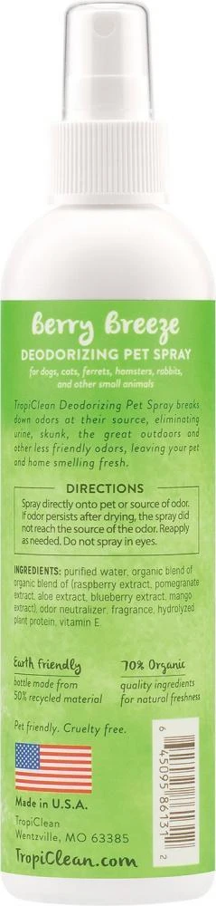 TropiClean Berry Breeze Deodorizing Spray For Pets