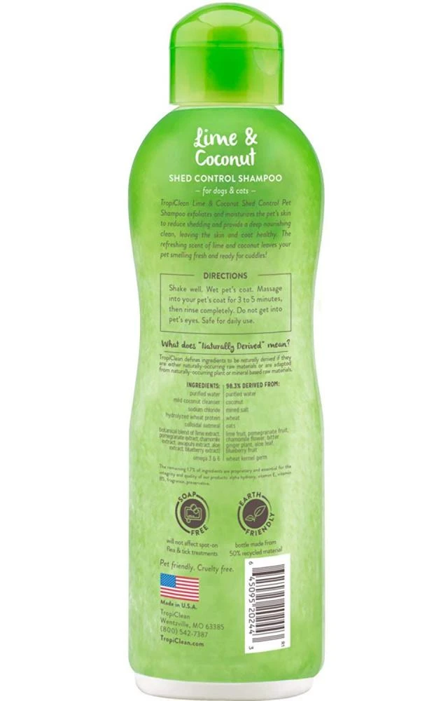 TropiClean Lime & Coconut Shed Control Shampoo For Pets - Image 4