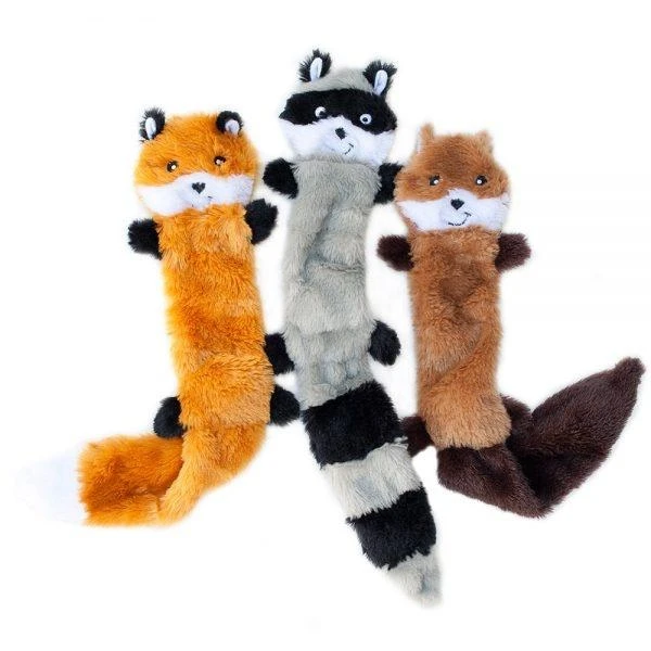ZippyPaws Skinny Peltz Set Of 3 No Stuffing Plush Dog Toys