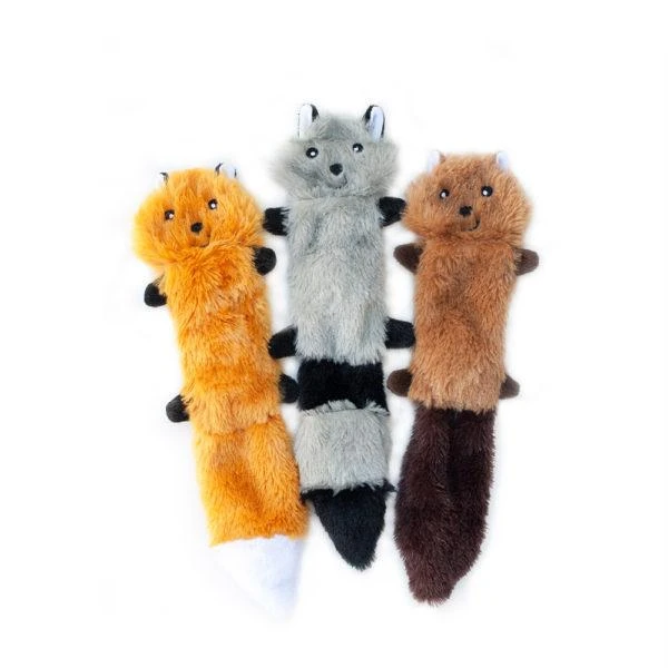 ZippyPaws Skinny Peltz Set Of 3 No Stuffing Plush Dog Toys - Image 2