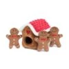 ZippyPaws Holiday Zippy Burrow Gingerbread House Hide And Seek Puzzle Dog Toy