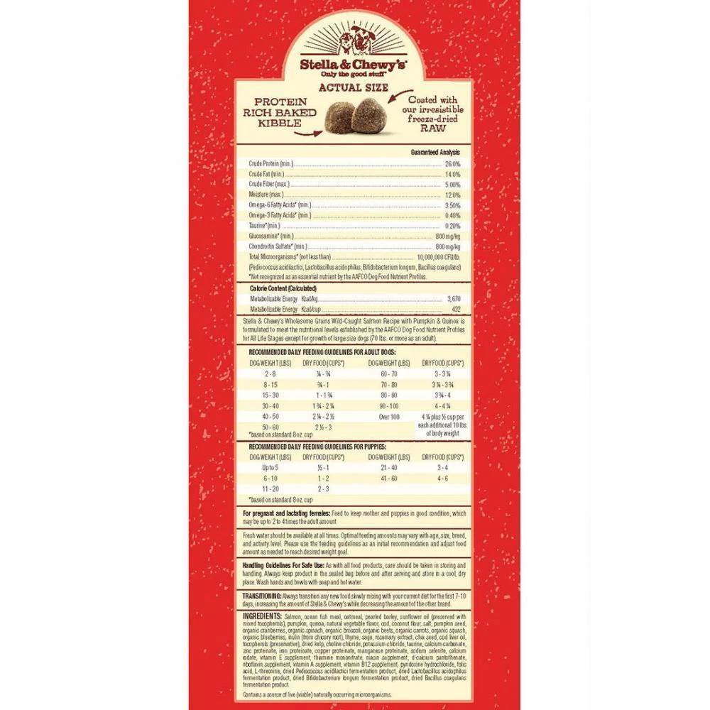 Stella & Chewy's Raw Coated Wholesome Grains Kibble Wild Caught Salmon - Image 3