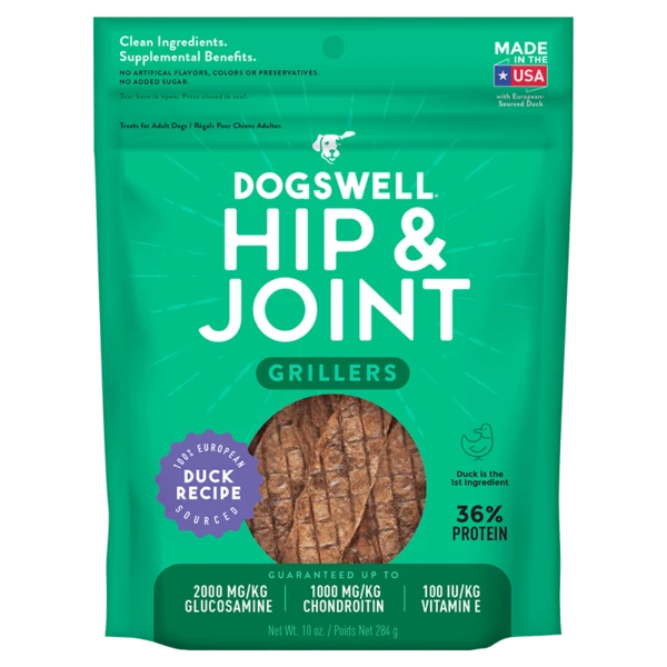 Dogswell Hip & Joint Grillers Treats, Duck Recipe