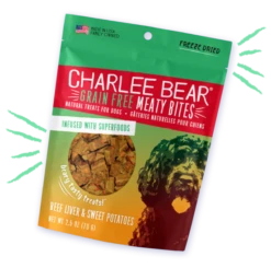 Charlee Bear Grain Free Meaty Bites Beef Liver & Sweet Potatoes