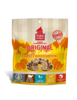 Plato Real Strips Turkey With Pumpkin Meat Bar Dog Treats