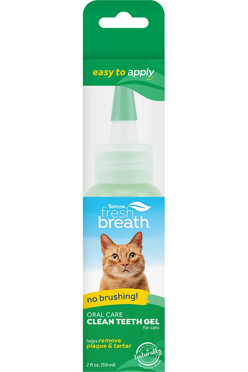 TropiClean Fresh Breath No Brushing Clean Teeth Dental & Oral Care Gel For Cats