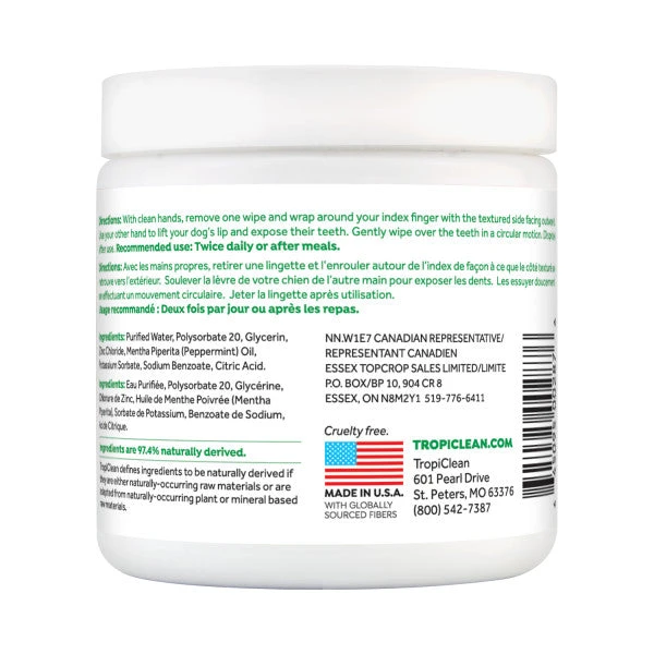 TropiClean Fresh Breath Dental Wipes For Dogs - Image 3