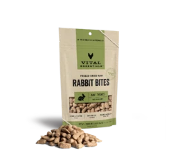 Vital Essentials Freeze Dried Raw Rabbit Bites Dog Treats