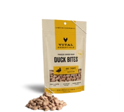 Vital Essentials Freeze Dried Raw Duck Bites Dog Treats