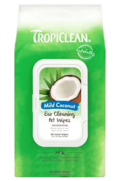TropiClean Mild Coconut Ear Cleaning Wipes For Pets
