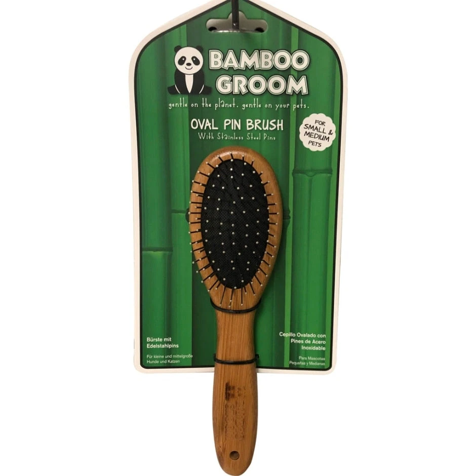 BAMBOO GROOM OVAL PIN BRUSH W/SS PINS - Image 2