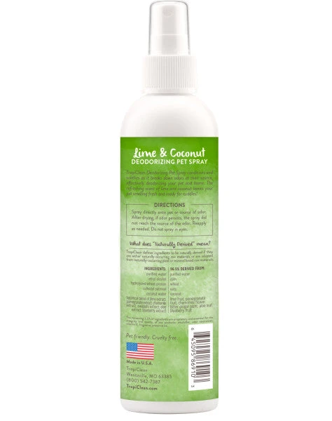 TropiClean Lime & Coconut Deodorizing Spray For Pets - Image 2